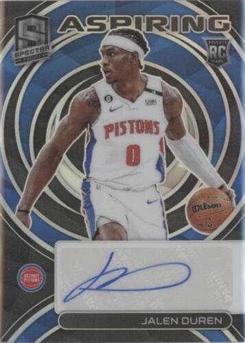 2022-23 JALEN DUREN 18/99 AUTO PANINI SPECTRA RADIANT SILVER