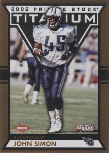 2002 Pacific Private Stock Titanium Postseason John Simon #48