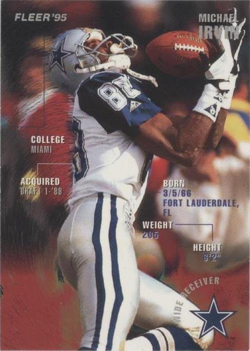 Fleer Shell 1995 hecho Michael Irvin #41
