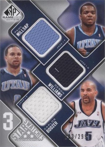 2009-10 SP Game Used - Carlos Boozer/Deron Williams/Paul Millsap #3S-BWM