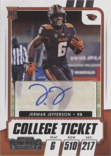 2021 Panini Contenders Draft Picks Jermar Jefferson #126