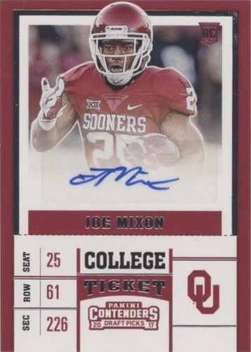 2017 Panini Contenders Draft Picks Joe Mixon #126