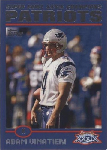 2005 Topps New England Patriots Super Bowl XXXIX Champions Adam Vinatieri #3