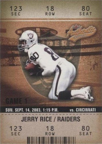 2003 Fleer Authentix Jerry Rice #19