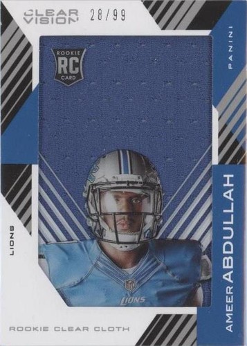 2015 Panini Clear Vision Ameer Abdullah #RCC-AA