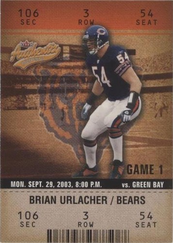 2003 Fleer Authentix Brian Urlacher #23