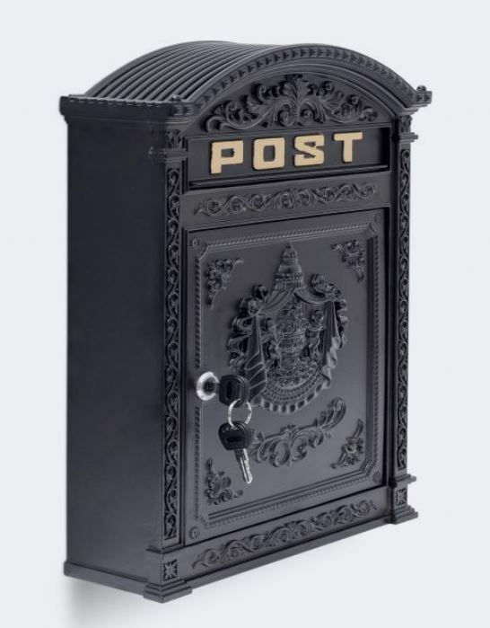 Wandbriefkasten Antik Nostalgie englischer Postkasten Briefkasten Aluguss DIN-A4
