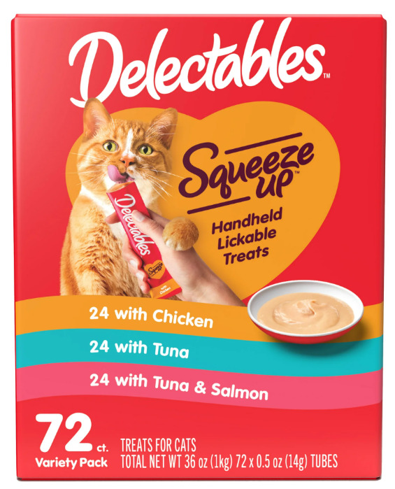 Squeeze Up Interactive Lickable Wet Cat Treat Variety Pack, 0.5oz