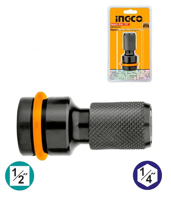 ADATTATORE PER AVVITATORE IMPULSI DA 1/2" QUADRATO QUADRO AD 1/4" ESAGONALE HEX