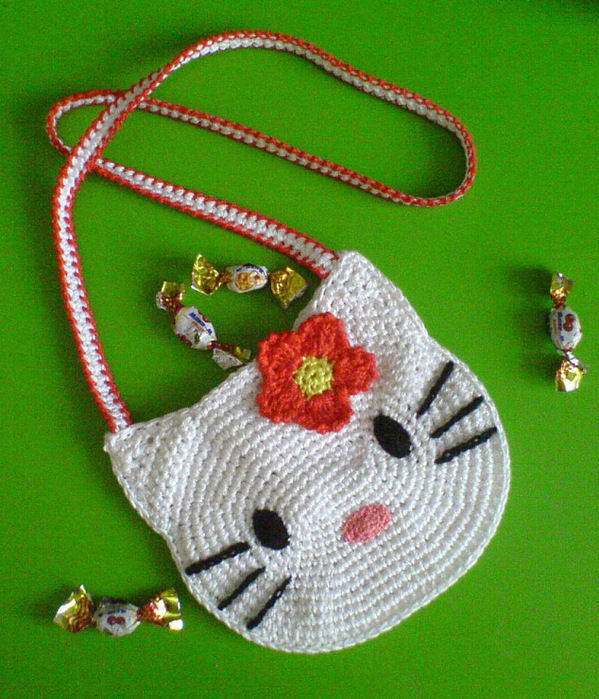 Strickanleitung,Häkelanleitung,Hallo Katze,AMIGURUMI,häkeltasche
