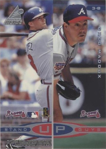 1998 Pinnacle Inside - Andruw Jones Chipper Jones Greg Maddux #3-A