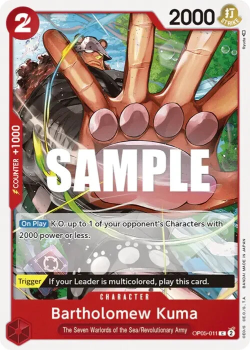 OP05-011, C, Bartholomew Kuma One Piece Awakening of the New