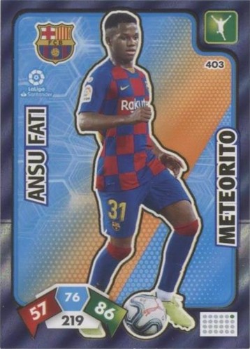 Ansu Fati 2022-23 Panini Chronicles Prizm La Liga Blue Prizm 19/49