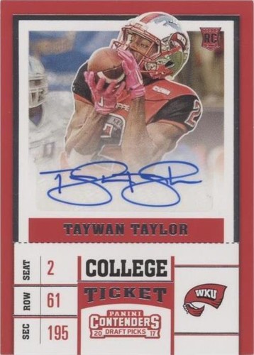 2017 Panini Contenders Draft Picks Taywan Taylor #169