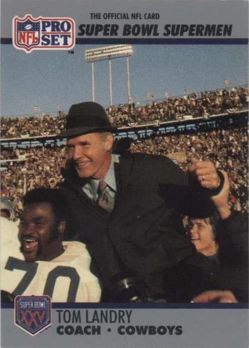 Juego profesional Super Bowl 1990 XXV aniversario de plata Tom Landry #27