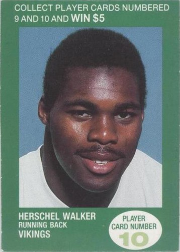 1990 BP NFL Players Match 2 Trading Card Game Herschel Walker #10