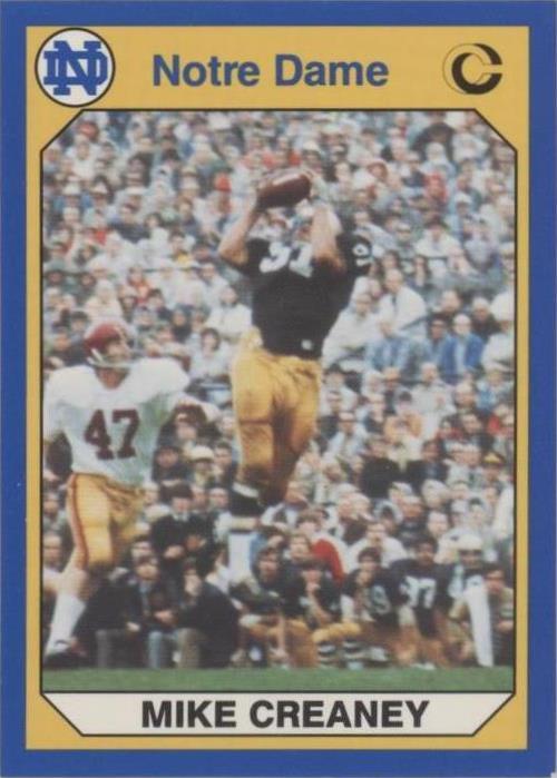 1990 Collegiate Collection University of Notre Dame Mike Creaney #92