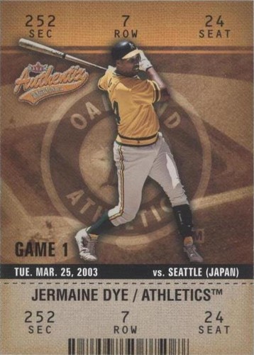 2003 Fleer Authentix - Jermaine Dye #37