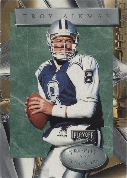 1996 Playoff Trophy Contenders Трой Айкман No2