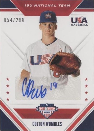 2020 Panini USA Baseball Stars & Stripes - Colton Wombles #15U-CW