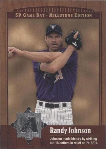 2001 SP Game Bat Edition Milestone - Randy Johnson #61