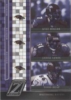 2005 Donruss Zenith Jamal Lewis Kyle Boller Todd Heap #M-2