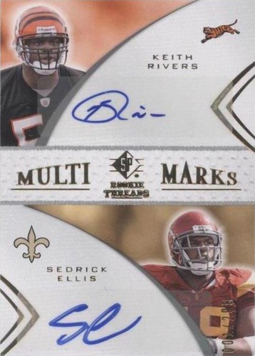 2008 SP Rookie Threads Keith Rivers Sedrick Ellis #MMD-27