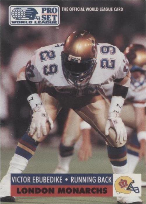 1991 Pro Set WLAF Victor Ebubedike #76