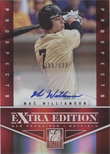 2012 Elite Extra Edition - Mac Williamson #179
