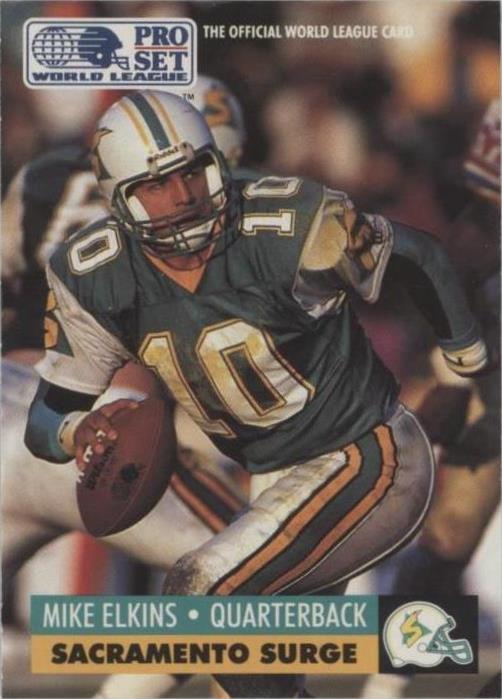 1991 Pro Set WLAF Mike Elkins #133