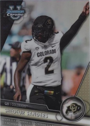 2023 BOWMAN UNIVERSITY CHROME YELLOW REFRACTOR #16 SHEDEUR