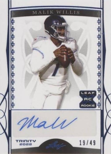 2022 Leaf Trinity Malik Willis #BA-MW1