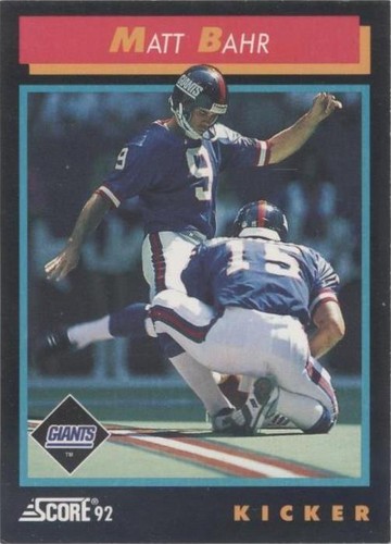 1992 Score Matt Bahr #338