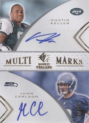 2008 SP Rookie Threads Dustin Keller John Carlson #MMD-48