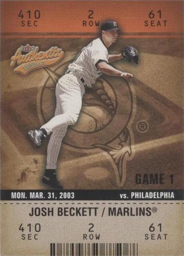 2003 Fleer Authentix - Josh Beckett #30