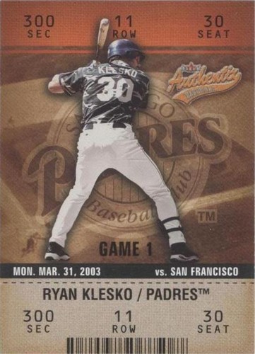2003 Fleer Authentix - Ryan Klesko #87