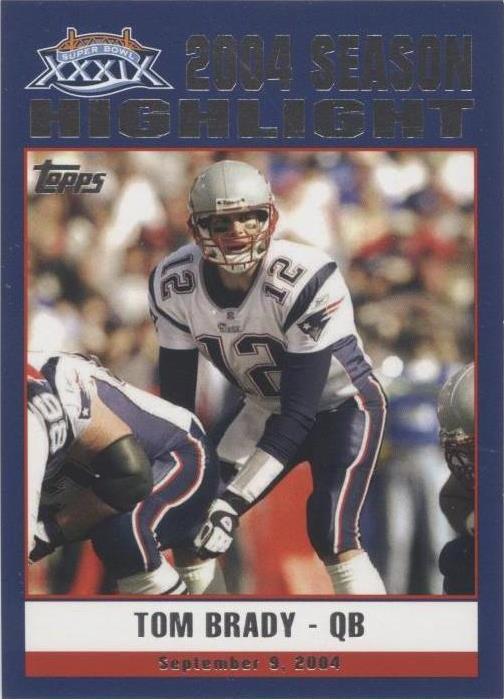 2005 Topps New England Patriots Super Bowl XXXIX Campeones Tom Brady #39