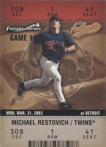 2003 Fleer Authentix - Michael Restovich #108