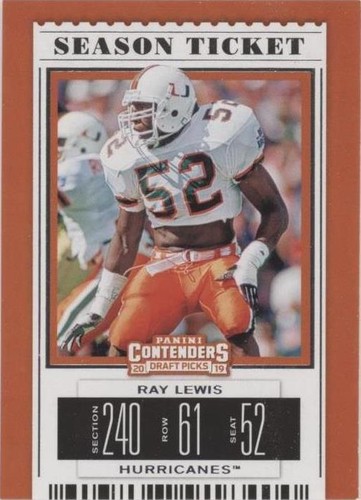 2019 Panini Contenders Draft Picks Ray Lewis #84