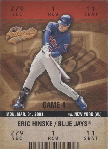 2003 Fleer Authentix - Eric Hinske #69