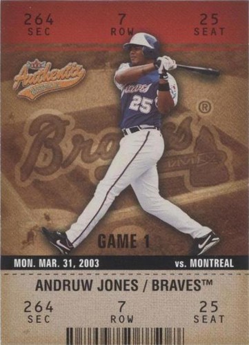 2003 Fleer Authentix - Andruw Jones #83