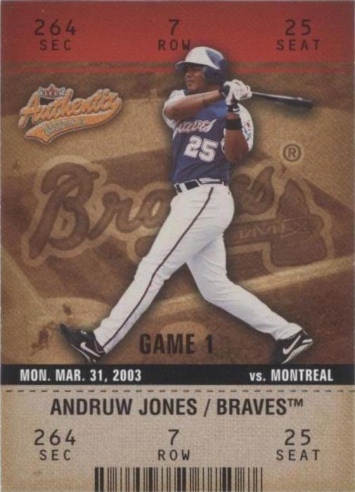 2003 Fleer Authentix - Andruw Jones #83