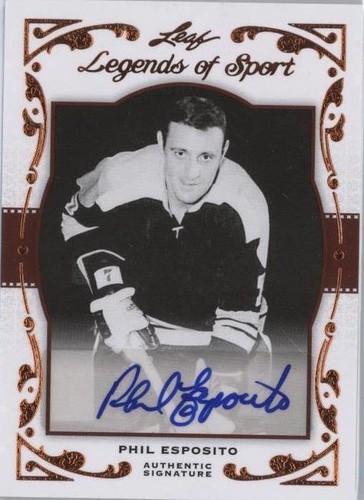 2011 Leaf Legends of Sport - Phil Esposito #BA-65