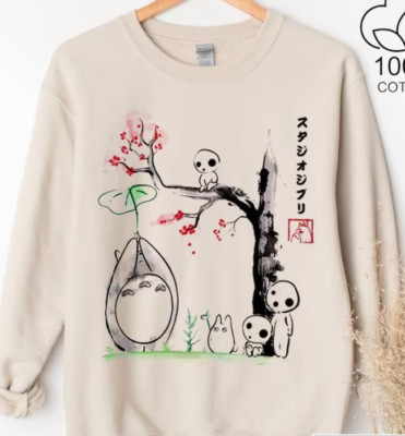 Vintage Kodama Ghibli Sweatshirt, Retro My Neighbour Totoro Tee, Spirited Away