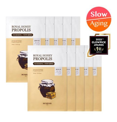 Skinfood Royal Honey Propolis Enrich Mask 30ml x 10pcs Nourishing K-Beauty
