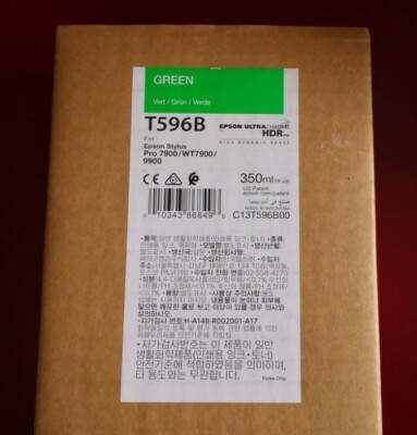 05-2020 NEW EPSON T596B GREEN HDR Ink 350ml for Stylus Pro 7900/WT7900/9900
