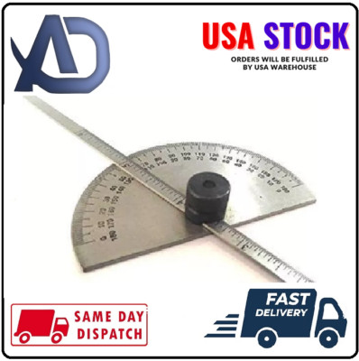 Stainless Steel Protractor 0-180 degrees Machine Tools (USA)