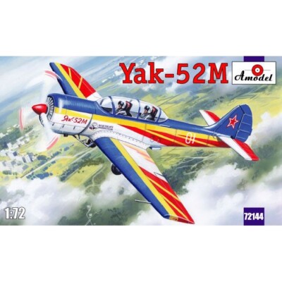 Amodel 72144 Plastic model kit 1:72 Yak-52M Soviet two-seat sporting aircraft