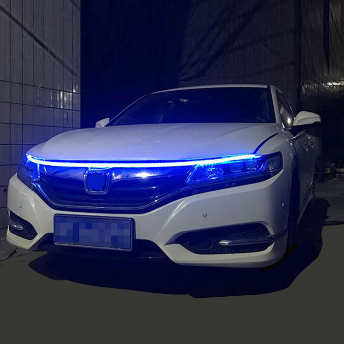 LED Daytime Running Light Strip Start Scan Dynamic Car LED Hood Light Waterproof