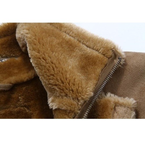 New Mens Suede Leather Lamb Sheep Fur lined Coat Jacket Outwear